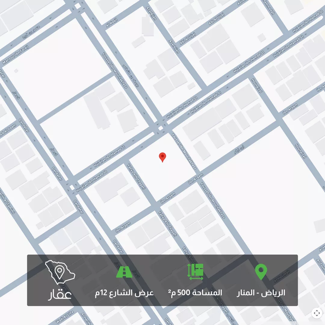 أرض للبيع في شارع حجيلان بن حمد, حي المنار, مدينة الرياض, منطقة الرياض 1 صورة