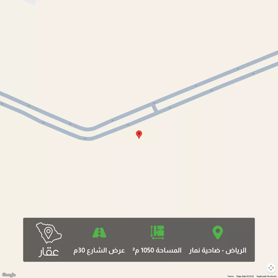 أرض للبيع في شارع عبدالباقي الحنائي, حي ضاحية نمار, مدينة الرياض, منطقة الرياض 1 صورة