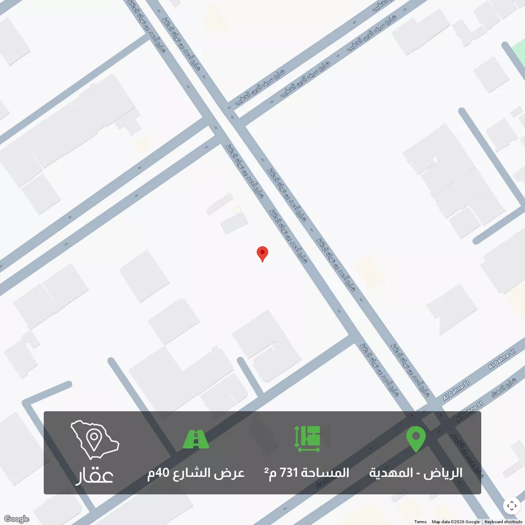 أرض للبيع في شارع أحمد بن نبهان الحافظ, حي المهدية, مدينة الرياض, منطقة الرياض 1 صورة