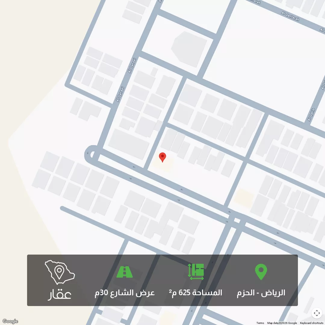 أرض للبيع في شارع عبدالله بن ياسر, حي الحزم, مدينة الرياض, منطقة الرياض 1 صورة