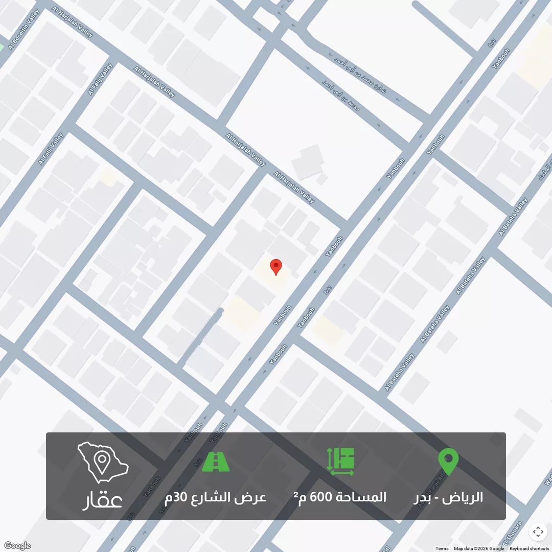 أرض للبيع في شارع ينبع, حي بدر, مدينة الرياض, منطقة الرياض 1 صورة