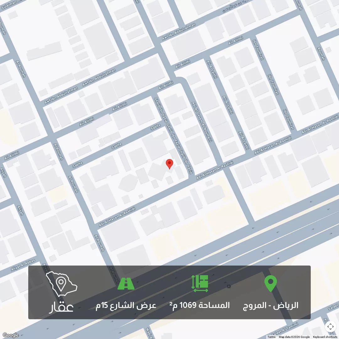 أرض للبيع في شارع أبي الحسن الرشيدي, حي المروج, مدينة الرياض, منطقة الرياض 1 صورة
