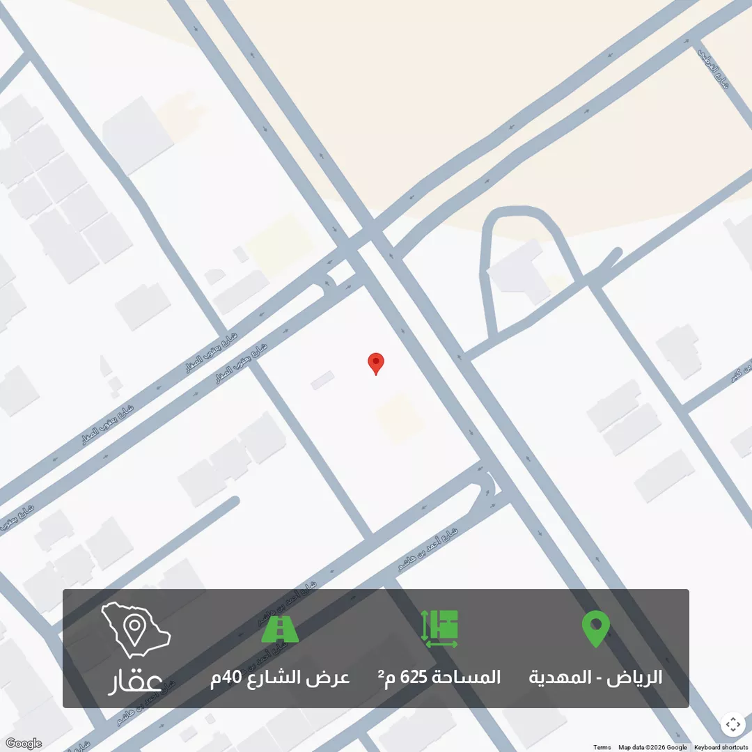 أرض للبيع في شارع محمد بن أحمد الغزوي, حي المهدية, مدينة الرياض, منطقة الرياض 1 صورة