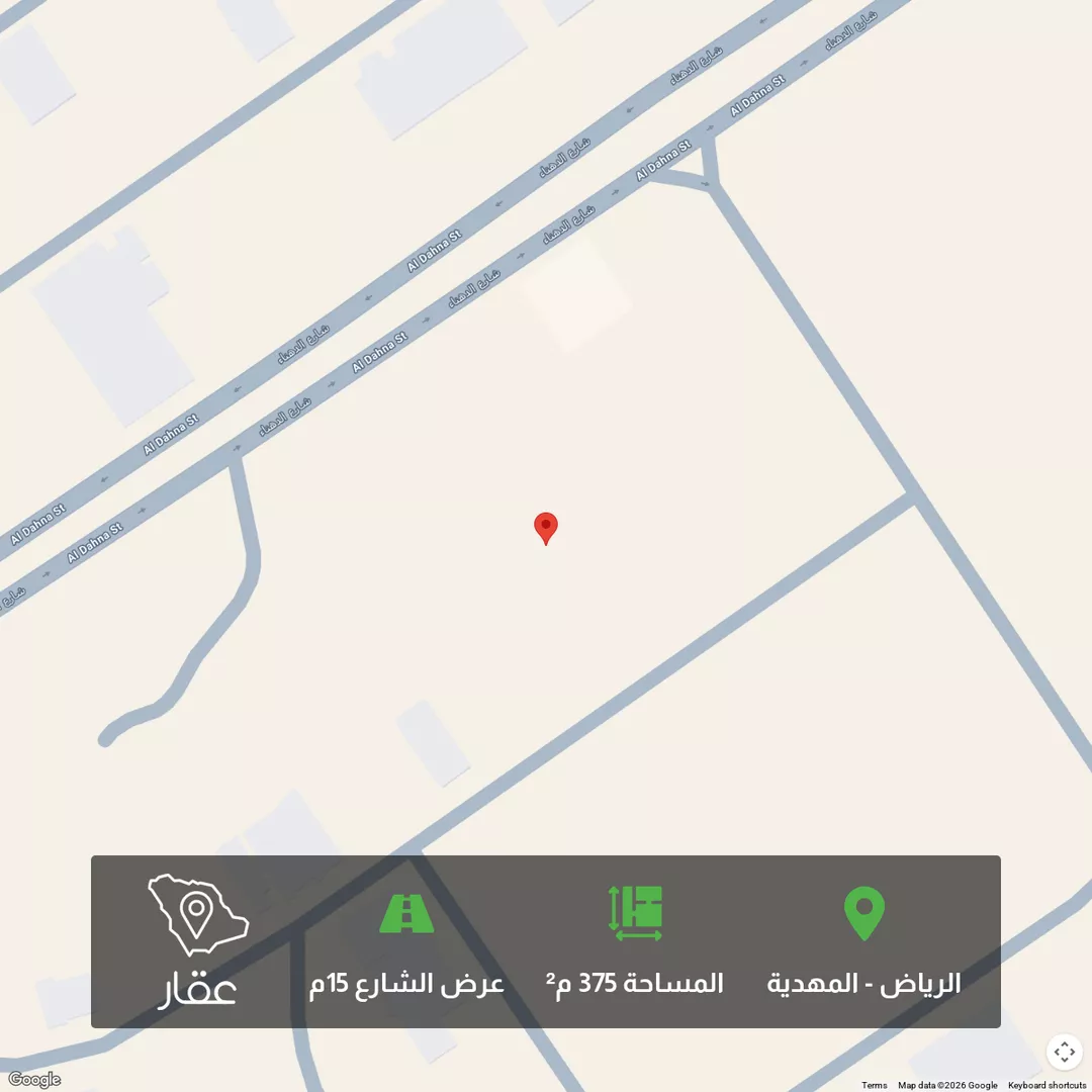 أرض للبيع في شارع علي المنوفي, حي المهدية, مدينة الرياض, منطقة الرياض 1 صورة