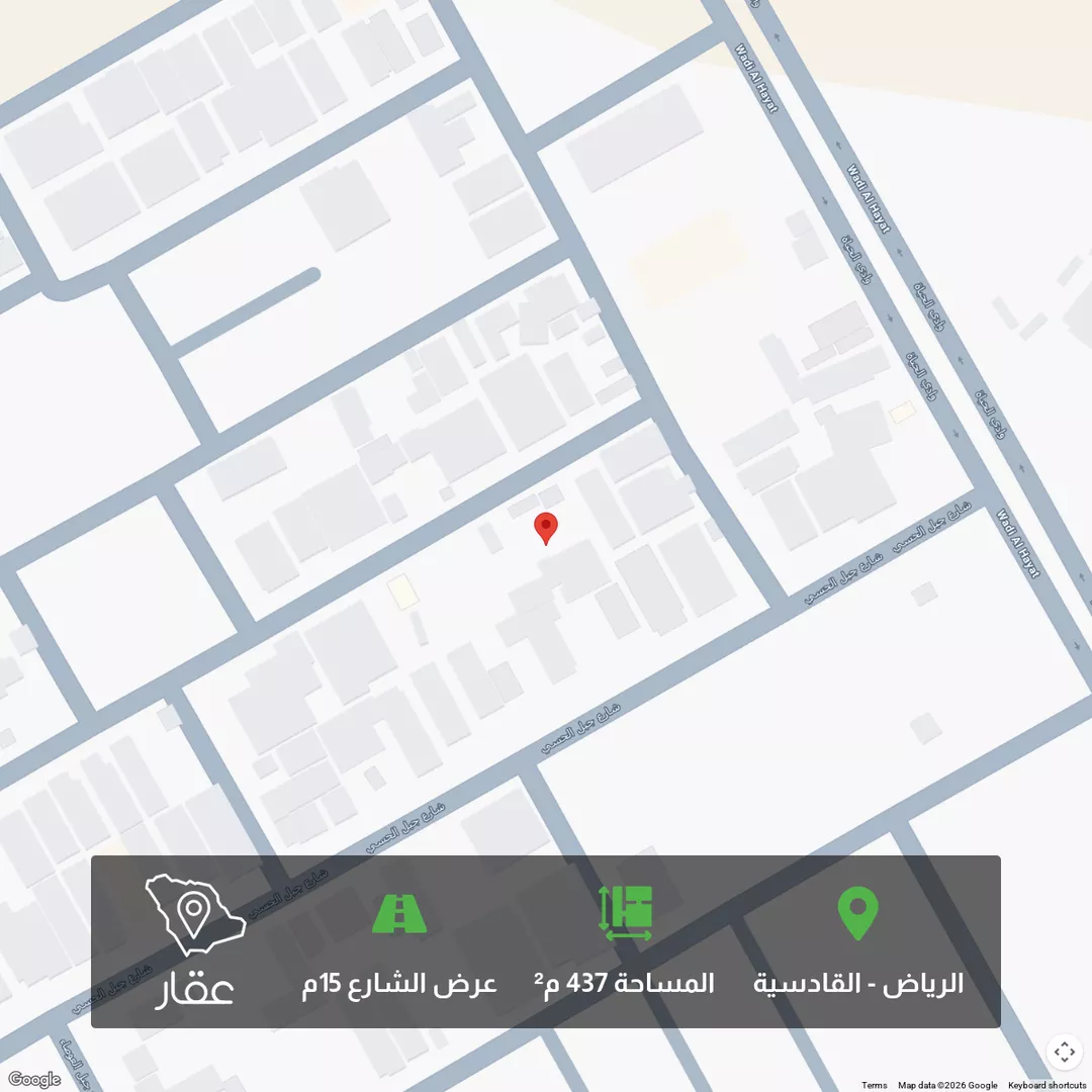 أرض للبيع في شارع جبل الكرمل, حي القادسية, مدينة الرياض, منطقة الرياض 1 صورة