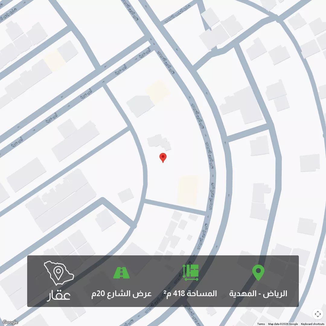 أرض للبيع في شارع حلل بنت أبي المكارم, حي المهدية, مدينة الرياض, منطقة الرياض 1 صورة
