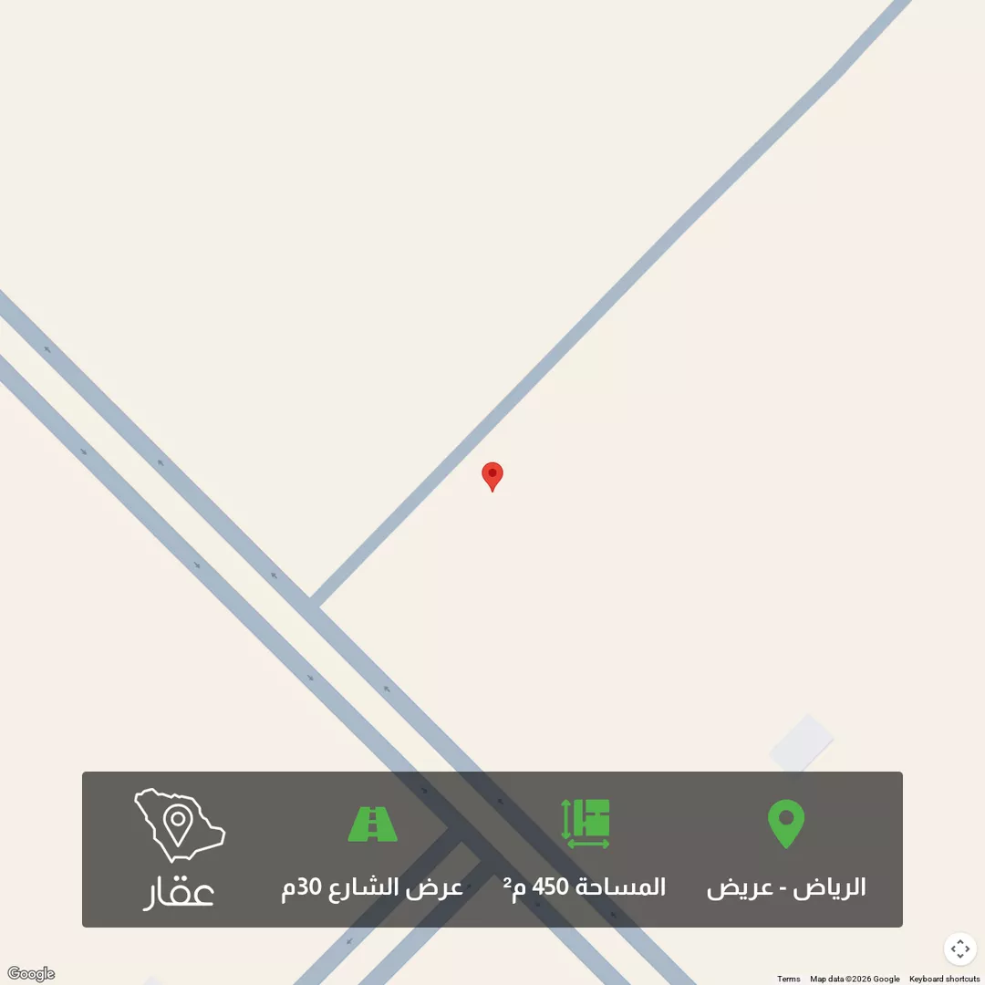 أرض للبيع في شارع شارع عرض 30 متر, حي عريض, مدينة الرياض, منطقة الرياض 1 صورة