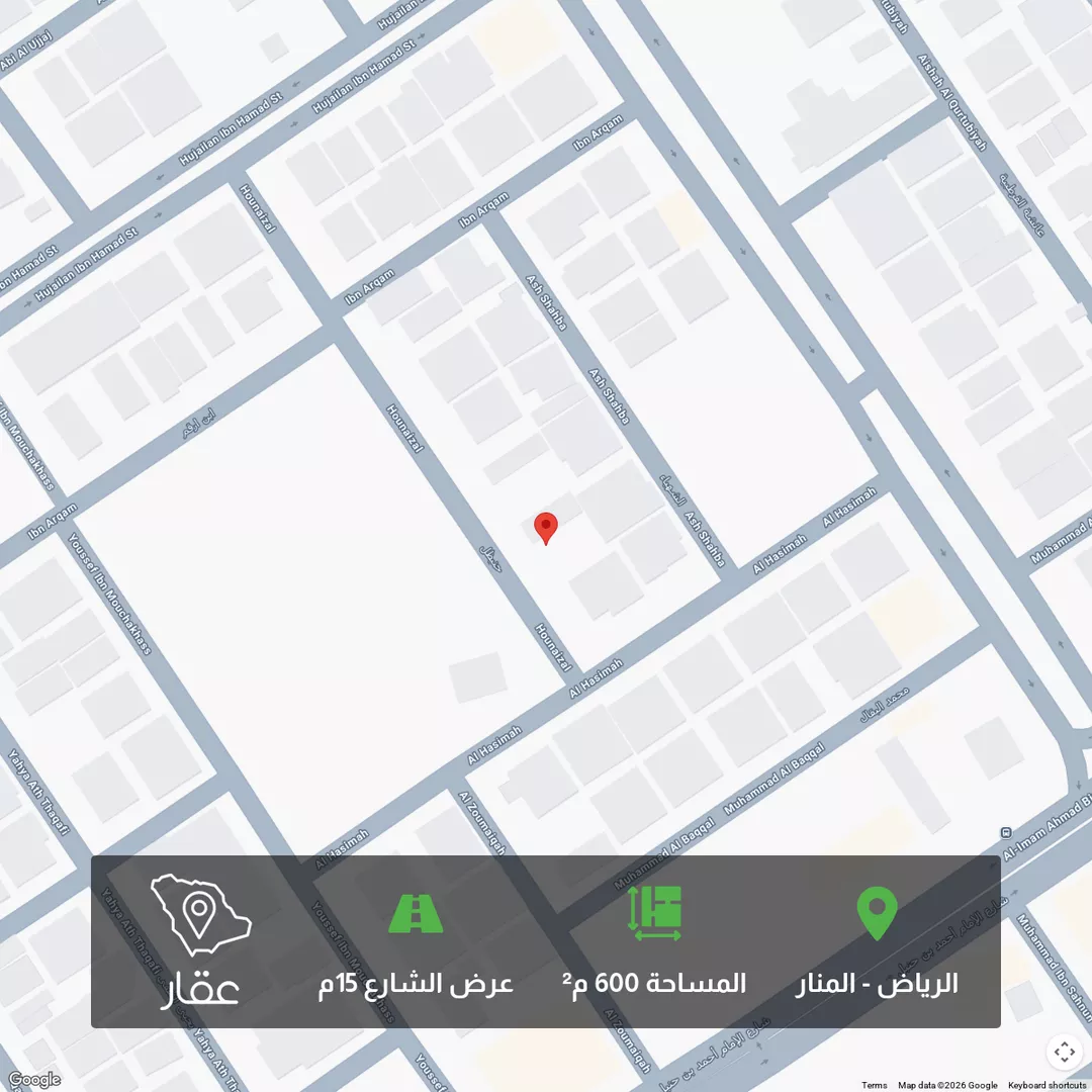 أرض للبيع في شارع حنيظل, حي المنار, مدينة الرياض, منطقة الرياض 1 صورة