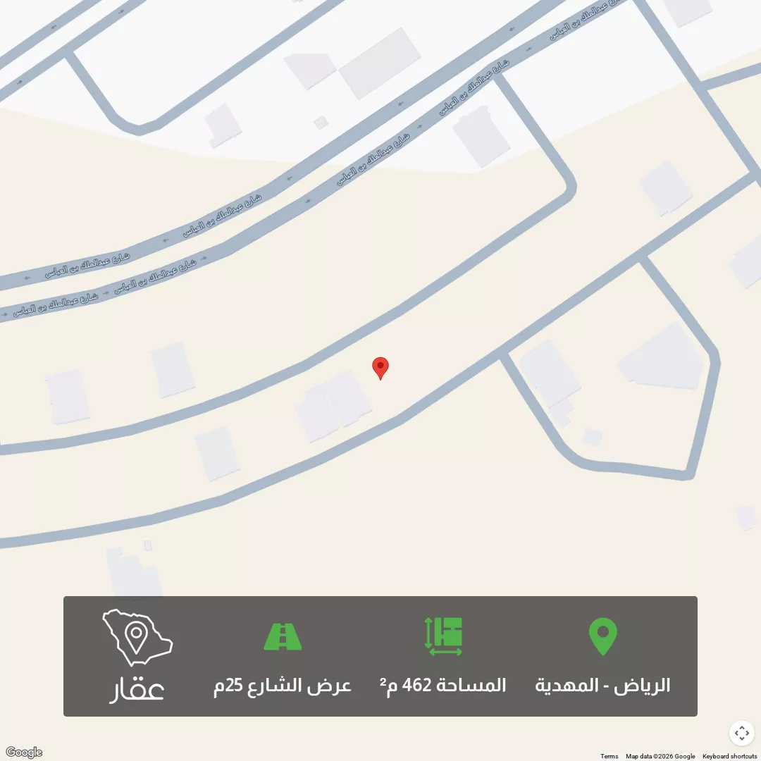 أرض للبيع في شارع محمد بن عبدالعزيز بن هيزع, حي المهدية, مدينة الرياض, منطقة الرياض 1 صورة