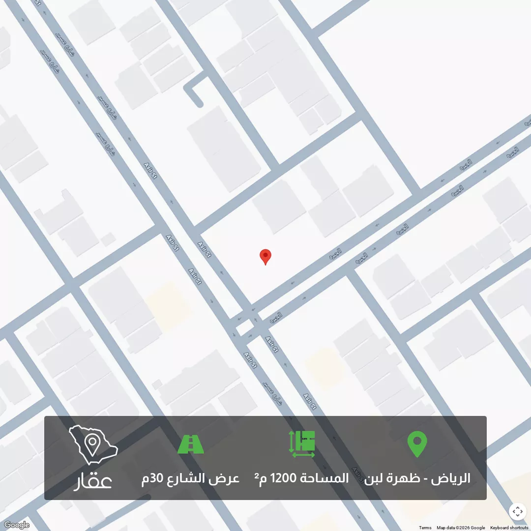 أرض للبيع في شارع عسير, حي ظهرة لبن, مدينة الرياض, منطقة الرياض 1 صورة