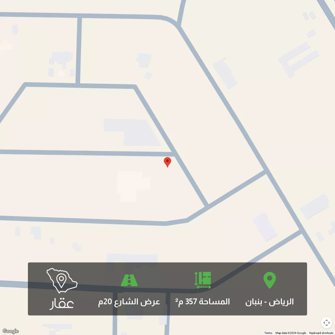 أرض للبيع في حي بنبان, مدينة الرياض, منطقة الرياض 1 صورة