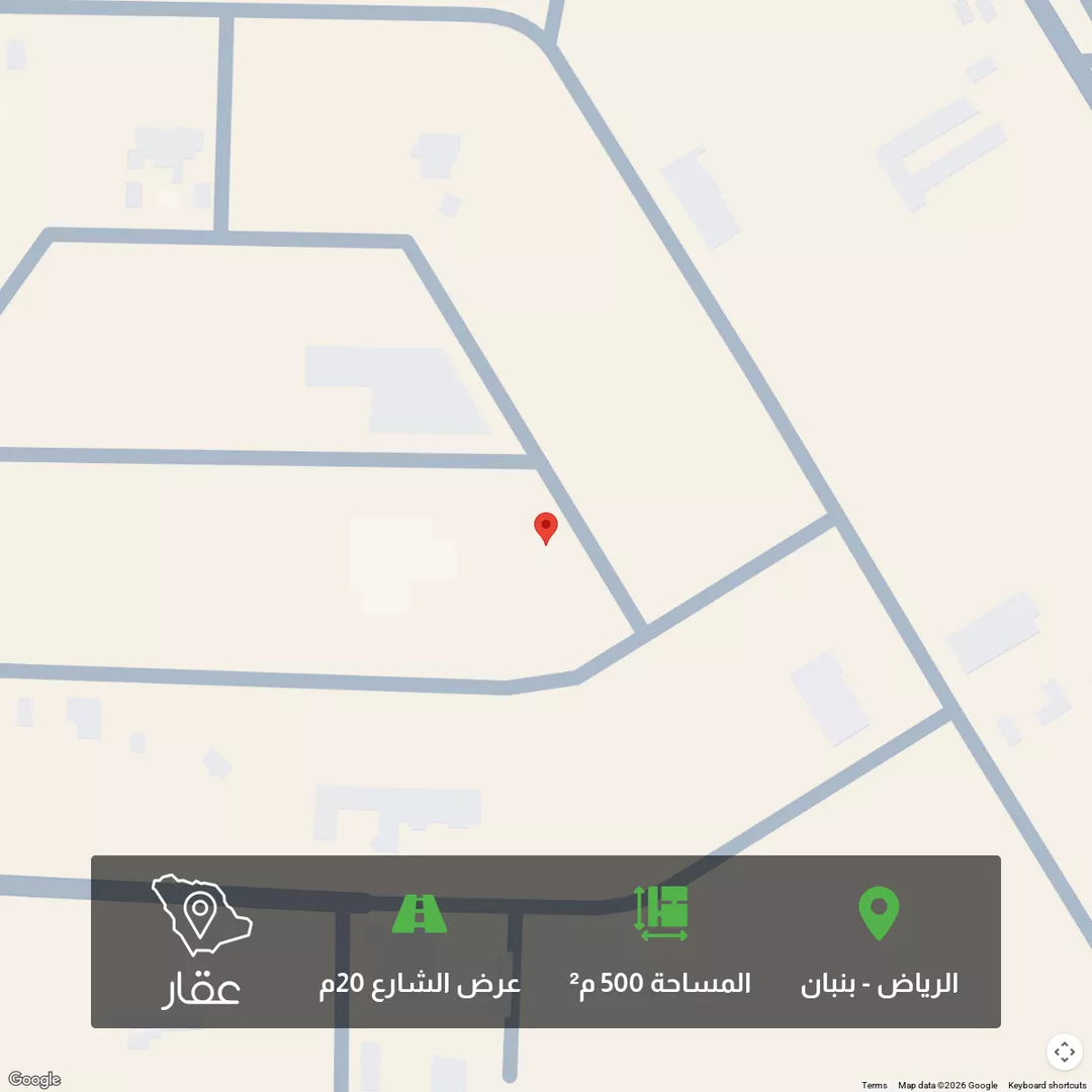 أرض للبيع في حي بنبان, مدينة الرياض, منطقة الرياض 1 صورة