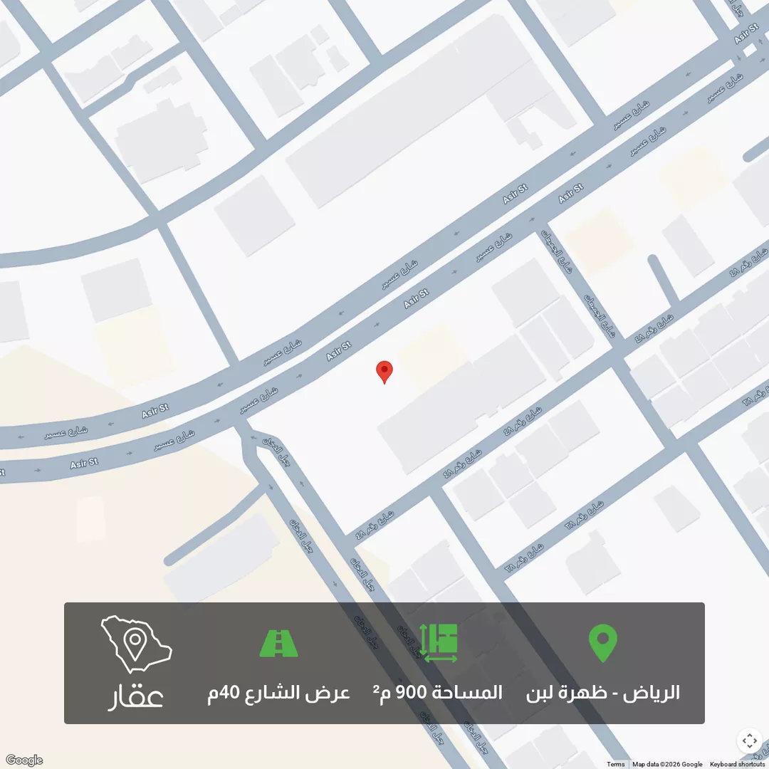 أرض للبيع في شارع عسير, حي ظهرة لبن, مدينة الرياض, منطقة الرياض 1 صورة