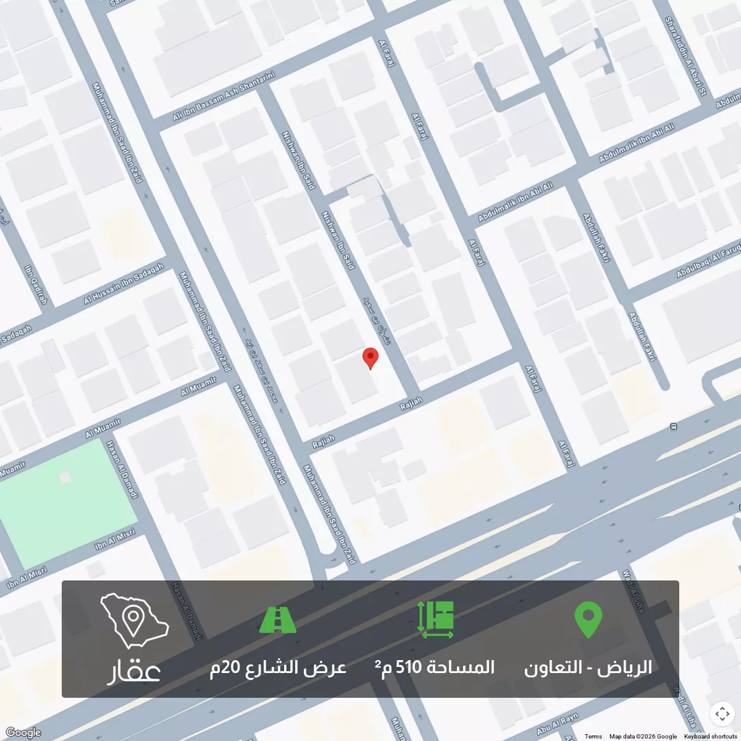 أرض للبيع في شارع نشوان بن سيد, حي التعاون, مدينة الرياض, منطقة الرياض 1 صورة