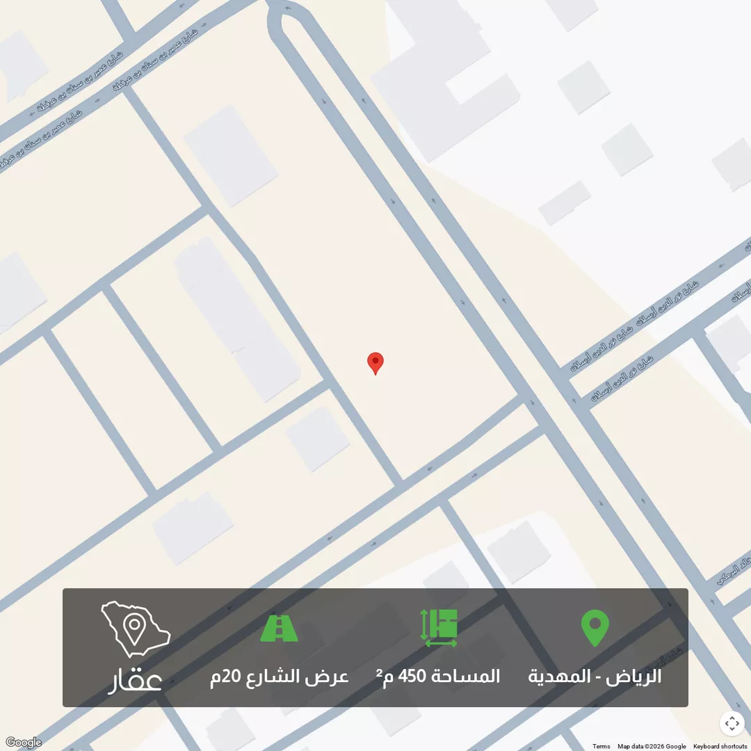 أرض للبيع في شارع محمد سعيد شافعي, حي المهدية, مدينة الرياض, منطقة الرياض 1 صورة