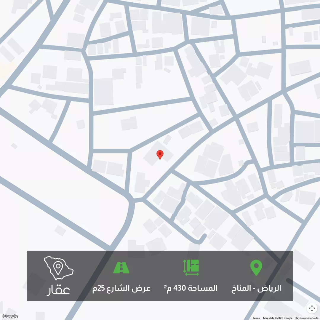 أرض للبيع في شارع أحمد بن محمد الأسدي, حي المناخ, مدينة الرياض, منطقة الرياض 1 صورة