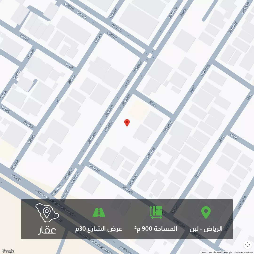 أرض للبيع في شارع الخنساء, حي لبن, مدينة الرياض, منطقة الرياض 1 صورة