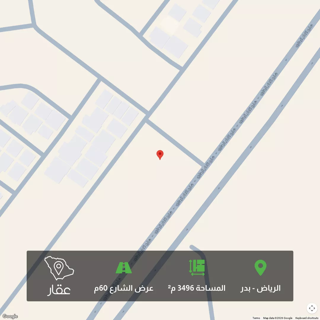 أرض للبيع في شارع الامام البخاري, حي بدر, مدينة الرياض, منطقة الرياض 1 صورة