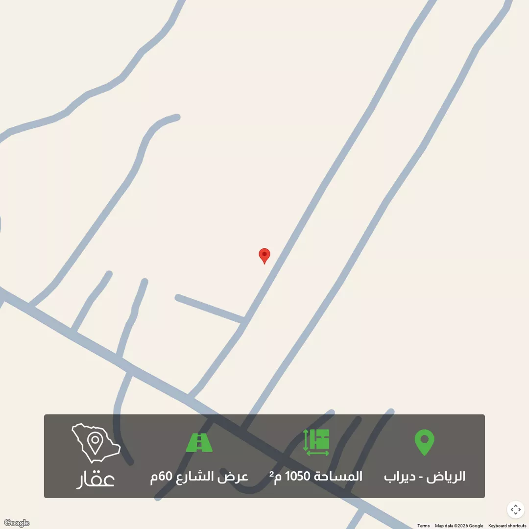 أرض للبيع في شارع محمد بن مسلم الطائفي, حي ديراب, مدينة الرياض, منطقة الرياض 1 صورة