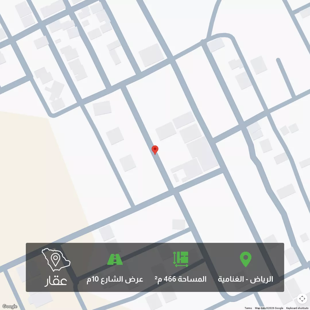أرض للبيع في شارع شعب الجود, حي الغنامية, مدينة الرياض, منطقة الرياض 1 صورة