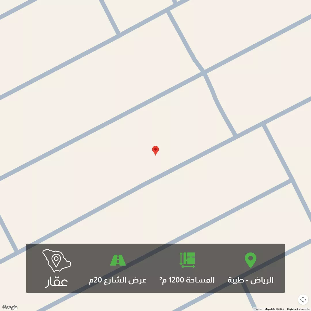 أرض للبيع في شارع عبدالعزيز الإحسائي, حي طيبة, مدينة الرياض, منطقة الرياض 1 صورة