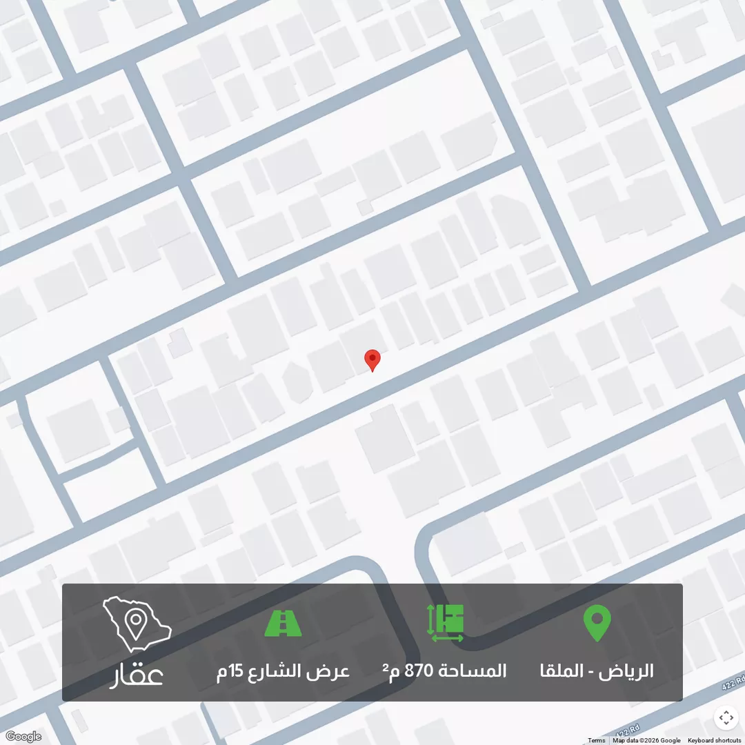 أرض للبيع في شارع رقم 408, حي الملقا, مدينة الرياض, منطقة الرياض 1 صورة