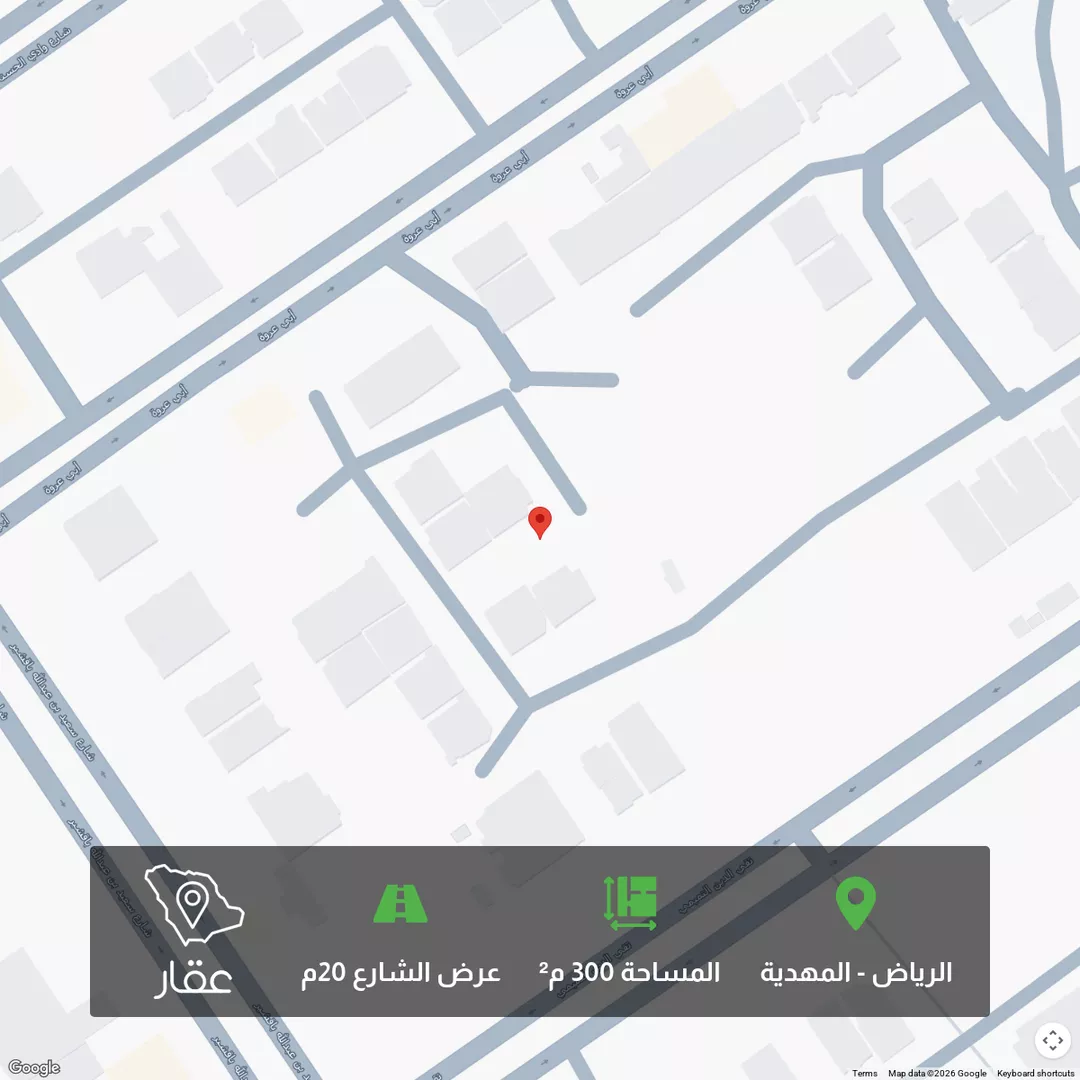 أرض للبيع في شارع أحمد الزنجاني, حي المهدية, مدينة الرياض, منطقة الرياض 1 صورة