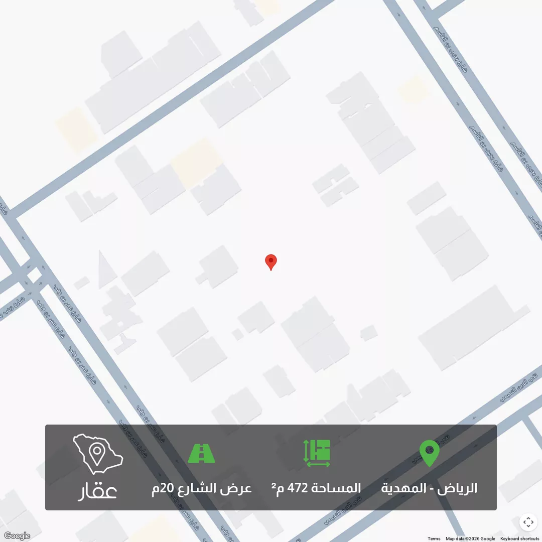 أرض للبيع في شارع أبي عثمان المازني, حي المهدية, مدينة الرياض, منطقة الرياض 1 صورة