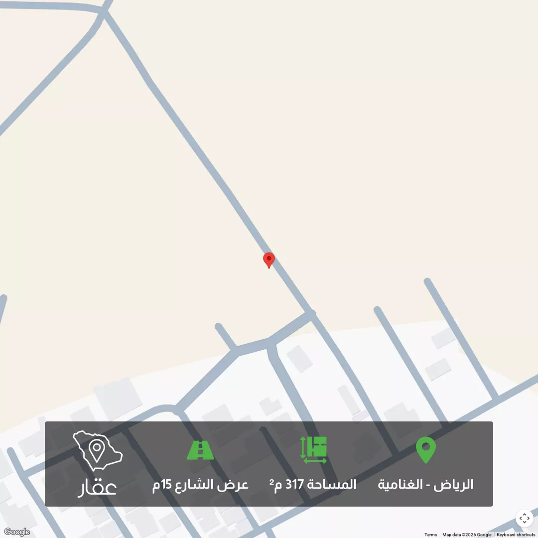 أرض للبيع في شارع ابزي الخزاعي, حي الغنامية, مدينة الرياض, منطقة الرياض 1 صورة
