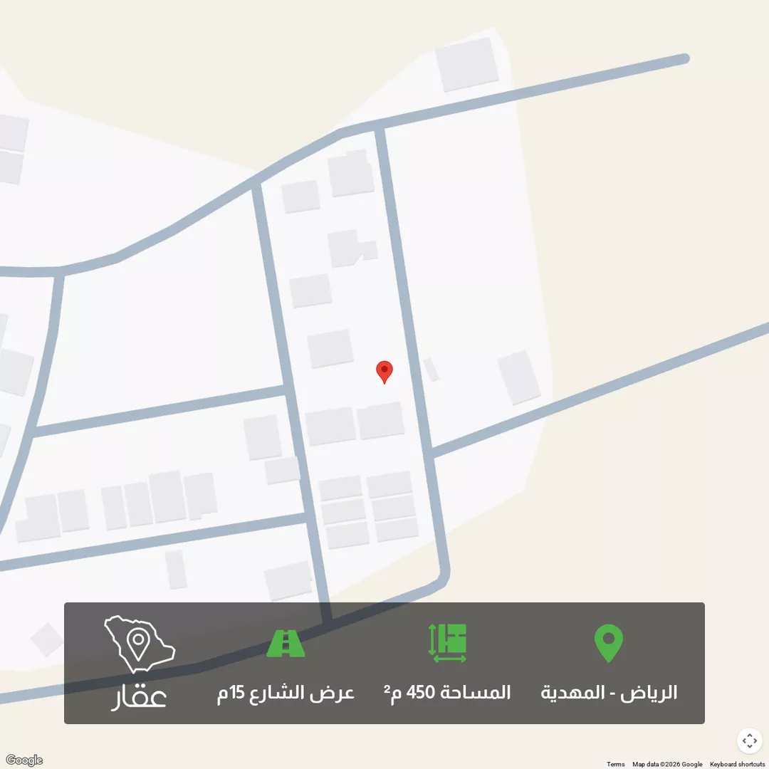 أرض للبيع في شارع أحمد بن عمر التنبكتي, حي المهدية, مدينة الرياض, منطقة الرياض 1 صورة