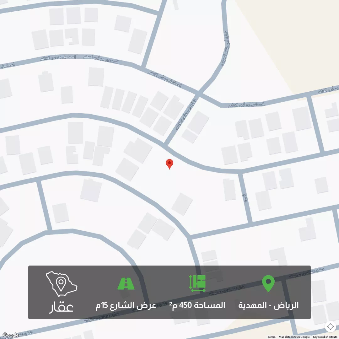 أرض للبيع في شارع محمد بن أحمد الفاسي, حي المهدية, مدينة الرياض, منطقة الرياض 1 صورة