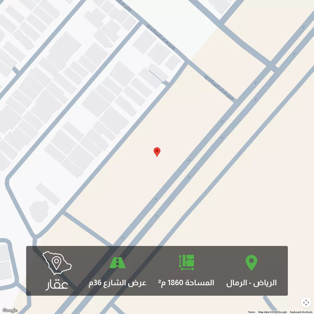 أرض للبيع في شارع أبي موسى عيسى بن دواد السطاس, حي الرمال, مدينة الرياض, منطقة الرياض 1 صورة