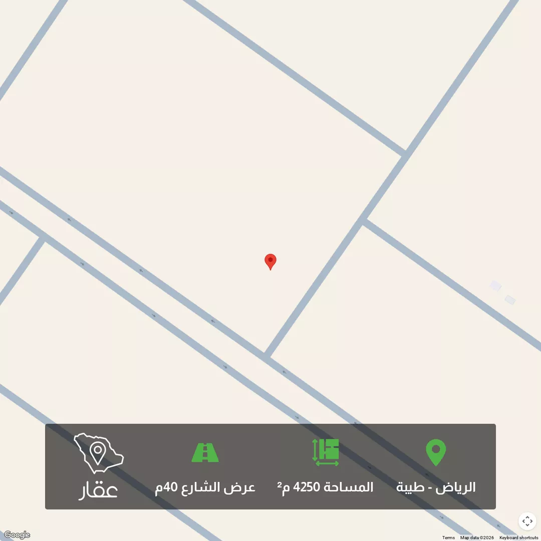 أرض للبيع في شارع الوداعة, حي طيبة, مدينة الرياض, منطقة الرياض 1 صورة