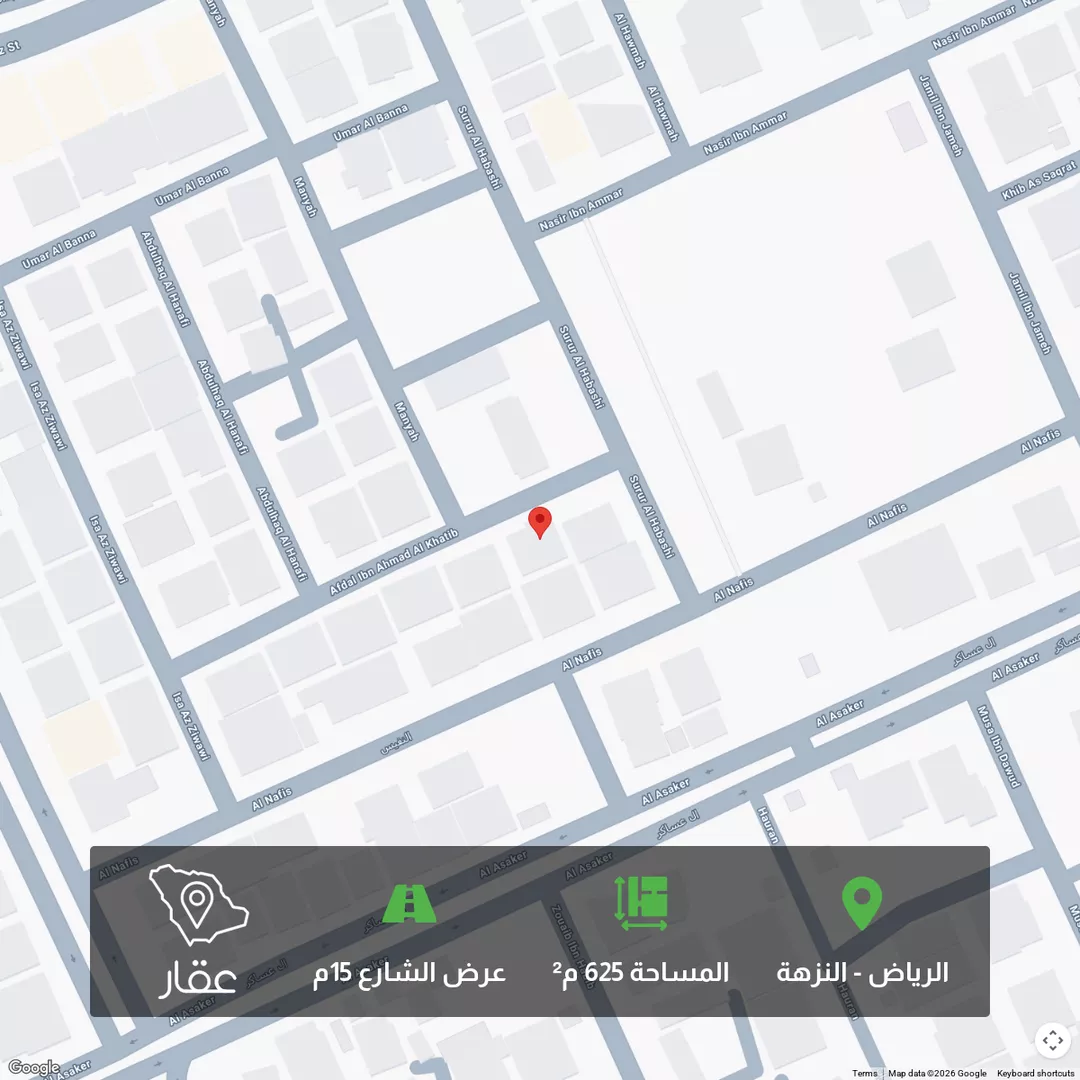 أرض للبيع في شارع فضل بن أحمد الخطيب, حي النزهة, مدينة الرياض, منطقة الرياض 1 صورة