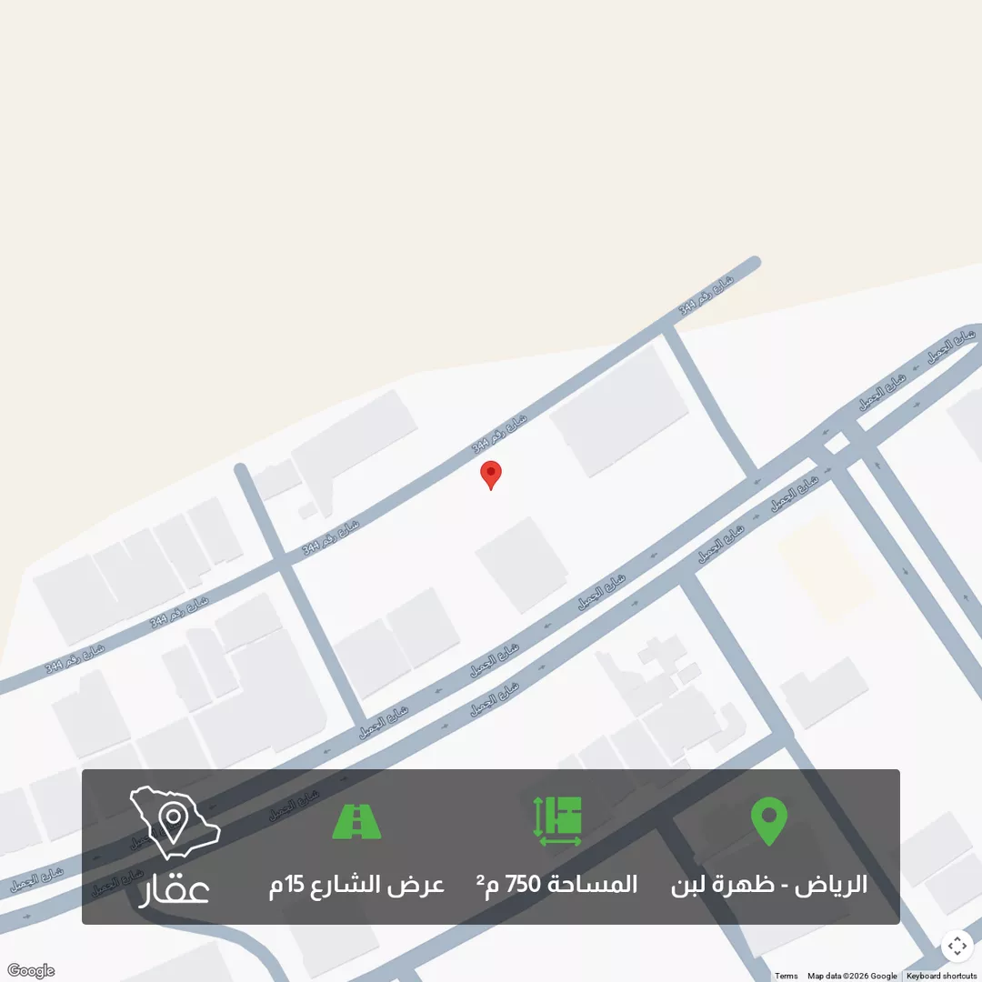 أرض للبيع في شارع رقم 344, حي ظهرة لبن, مدينة الرياض, منطقة الرياض 1 صورة
