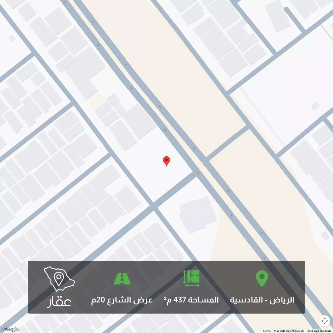 أرض للبيع في شارع وادي زمزم, حي القادسية, مدينة الرياض, منطقة الرياض 1 صورة