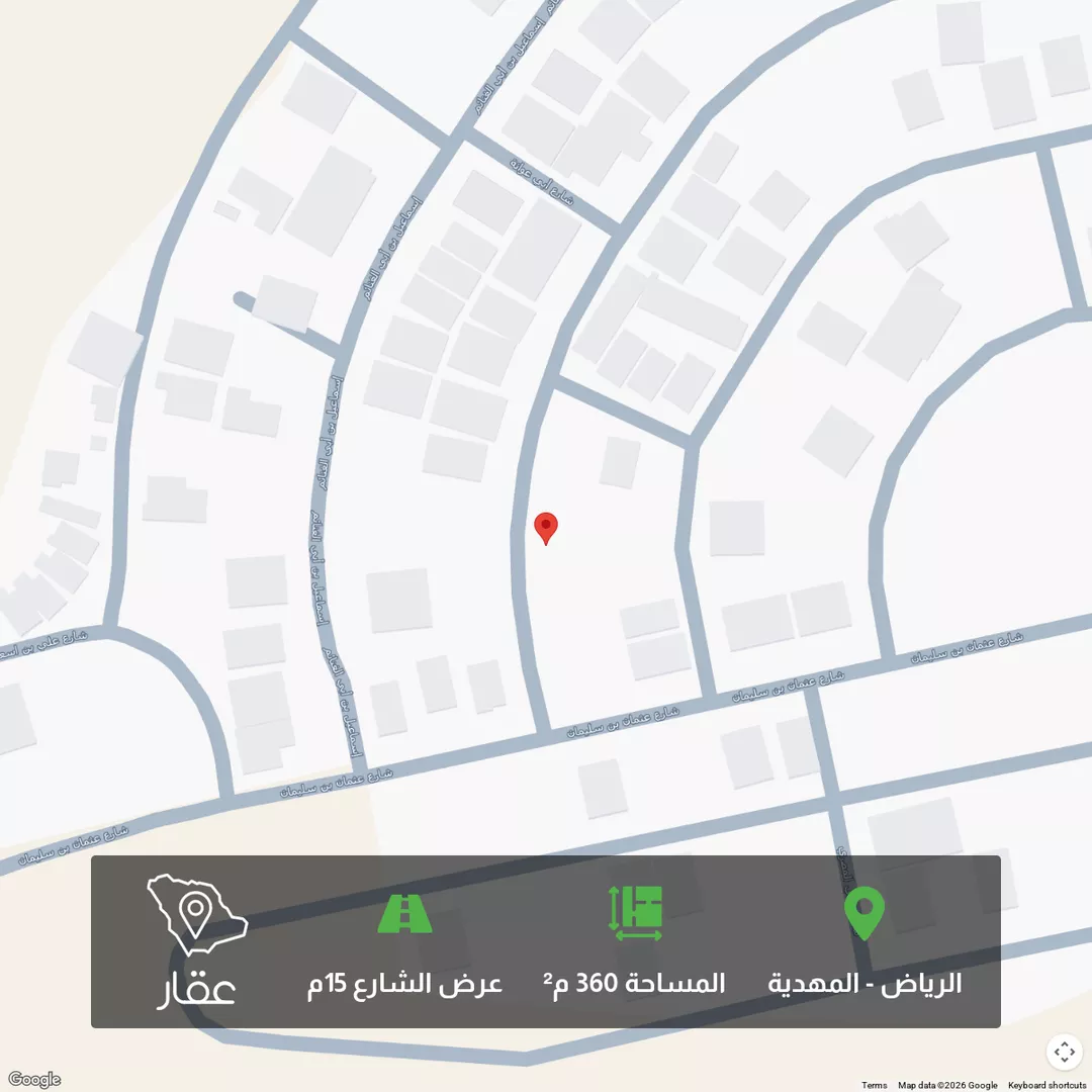 أرض للبيع في شارع محمد بن أحمد الفاسي, حي المهدية, مدينة الرياض, منطقة الرياض 1 صورة