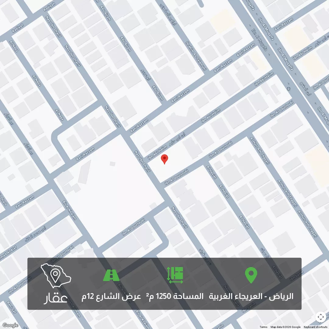 أرض للبيع في شارع ابن القرطبي ، حي العريجاء الغربي ، الرياض ، منطقة الرياض 1 صورة