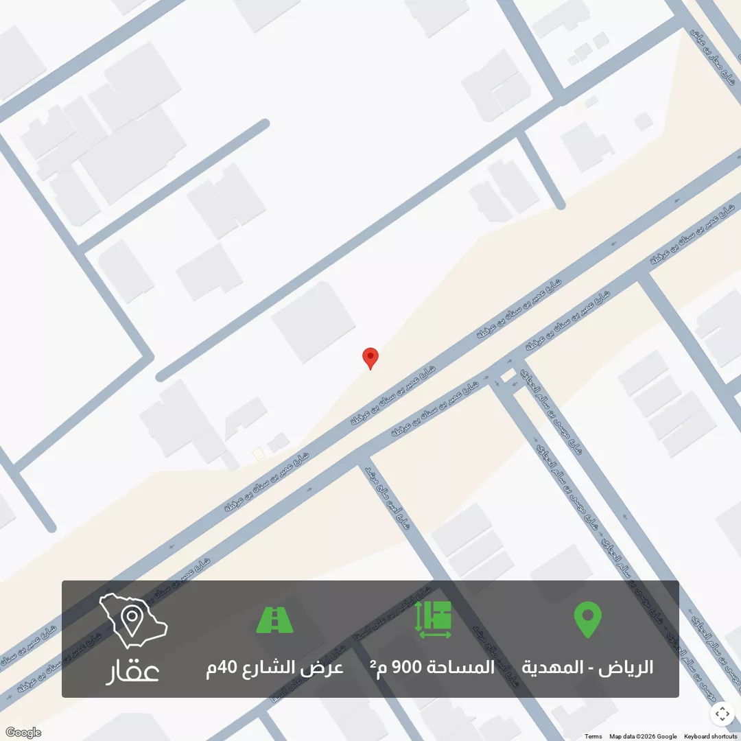 أرض للبيع في شارع عمير بن سنان بن عرفطة, حي المهدية, مدينة الرياض, منطقة الرياض 1 صورة