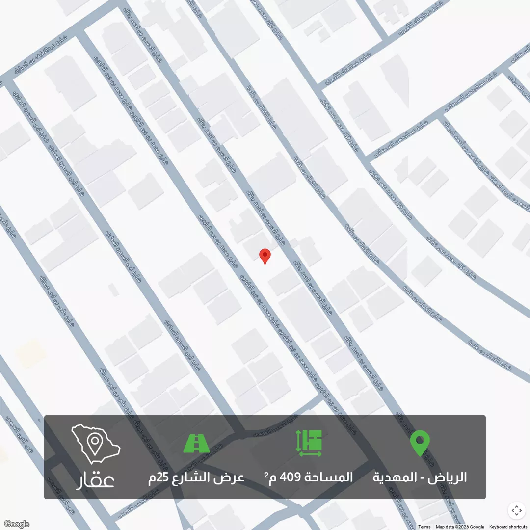 أرض للبيع في شارع محمد بن زين العابدين, حي المهدية, مدينة الرياض, منطقة الرياض 1 صورة