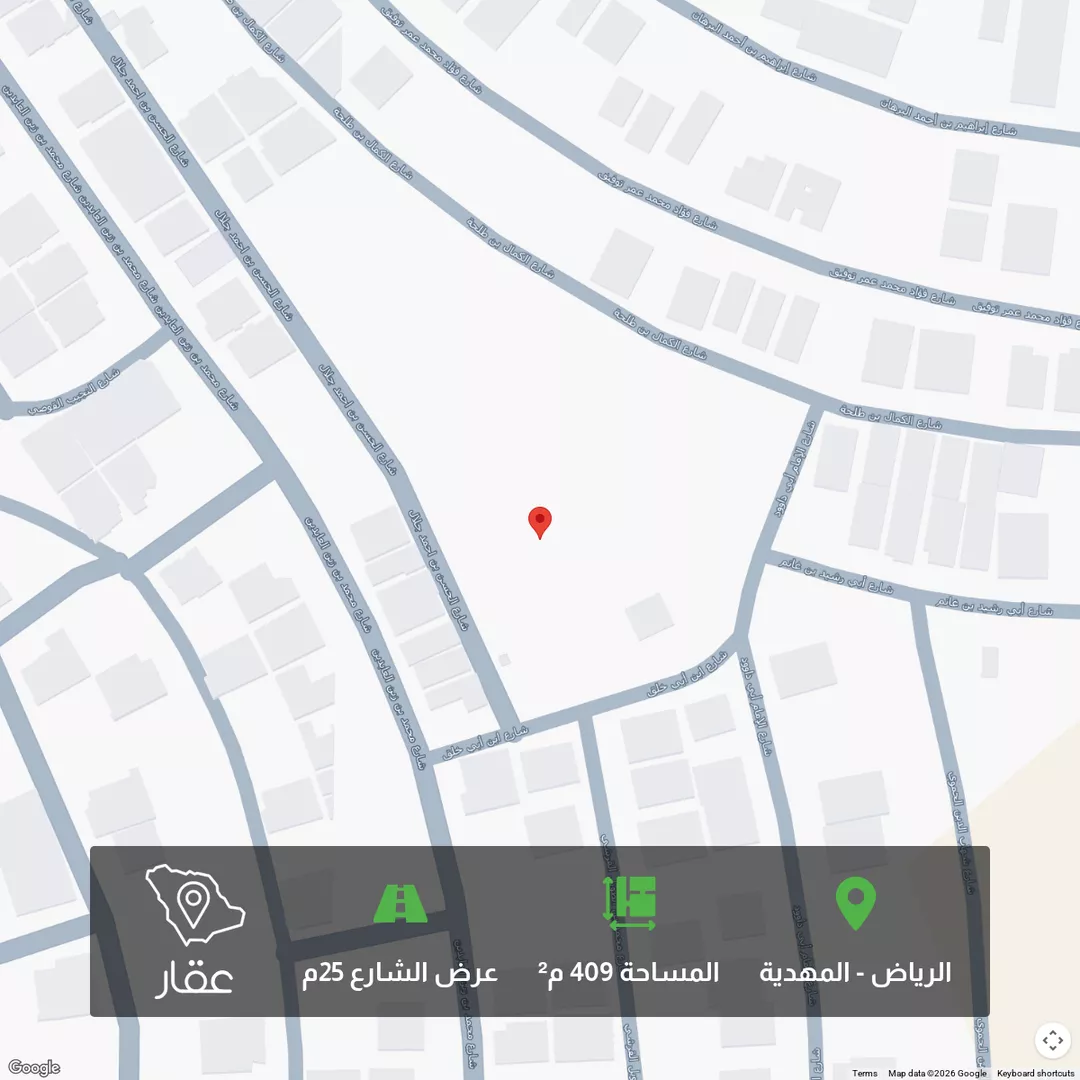 أرض للبيع في شارع ابن أبي خلق, حي المهدية, مدينة الرياض, منطقة الرياض 1 صورة