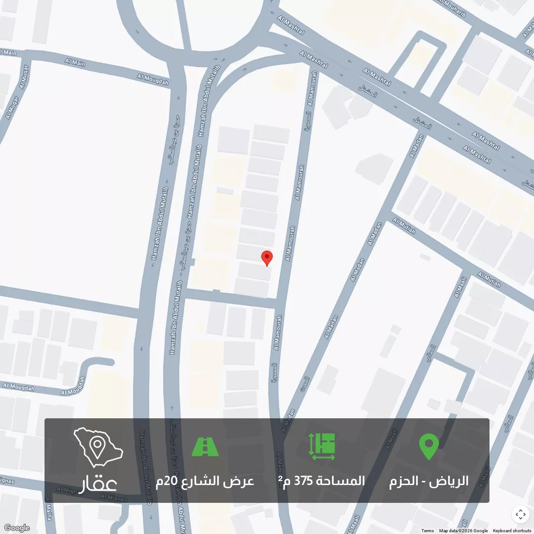 أرض للبيع في شارع المعمورة, حي الحزم, مدينة الرياض, منطقة الرياض 1 صورة