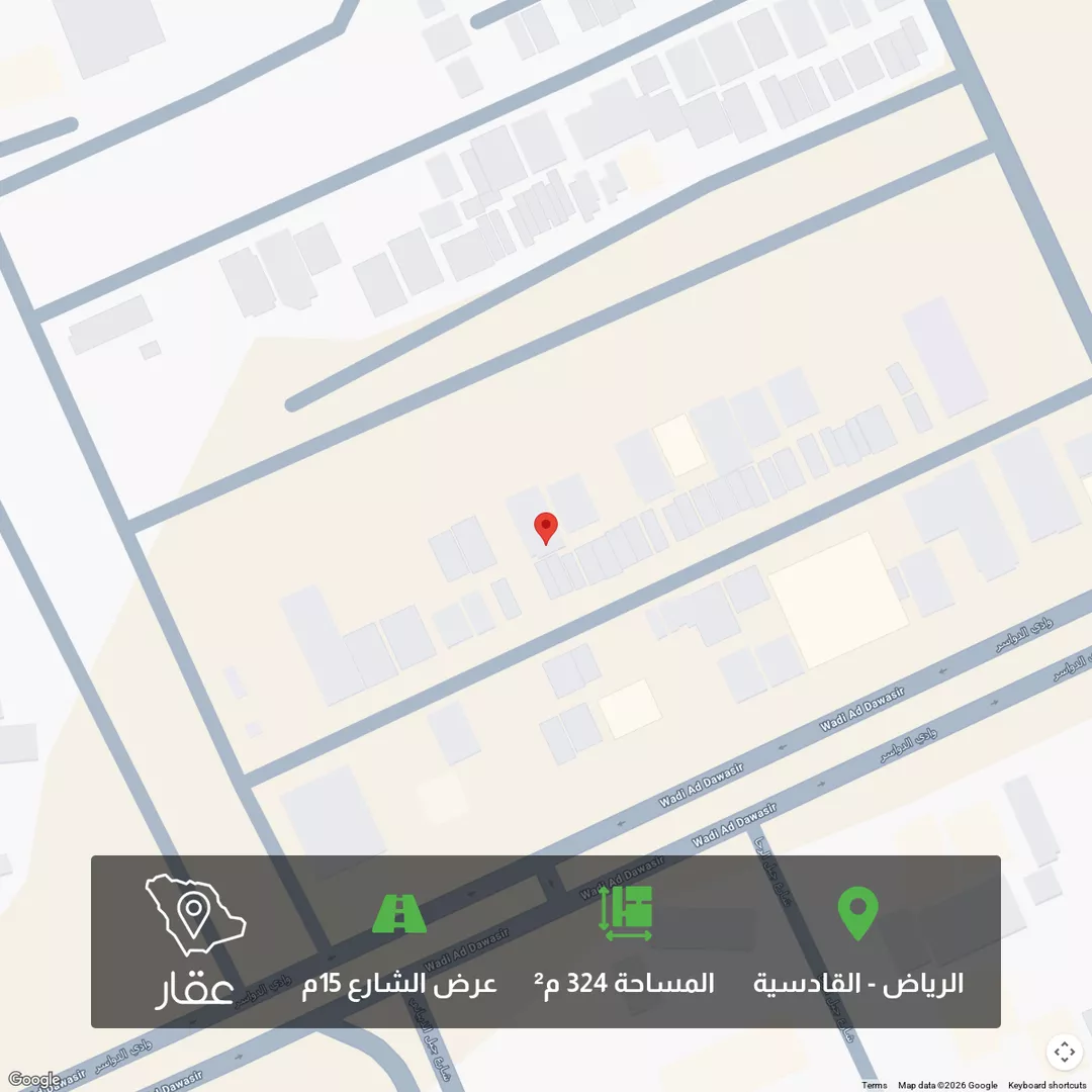 أرض للبيع في شارع وادي الجزيرة, حي القادسية, مدينة الرياض, منطقة الرياض 1 صورة