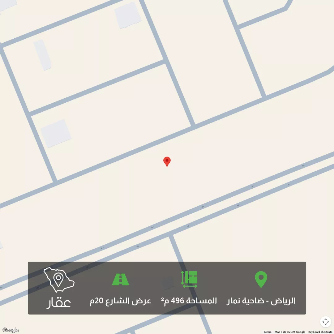 أرض للبيع في شارع وادي فاطمة, حي ضاحية نمار, مدينة الرياض, منطقة الرياض 1 صورة