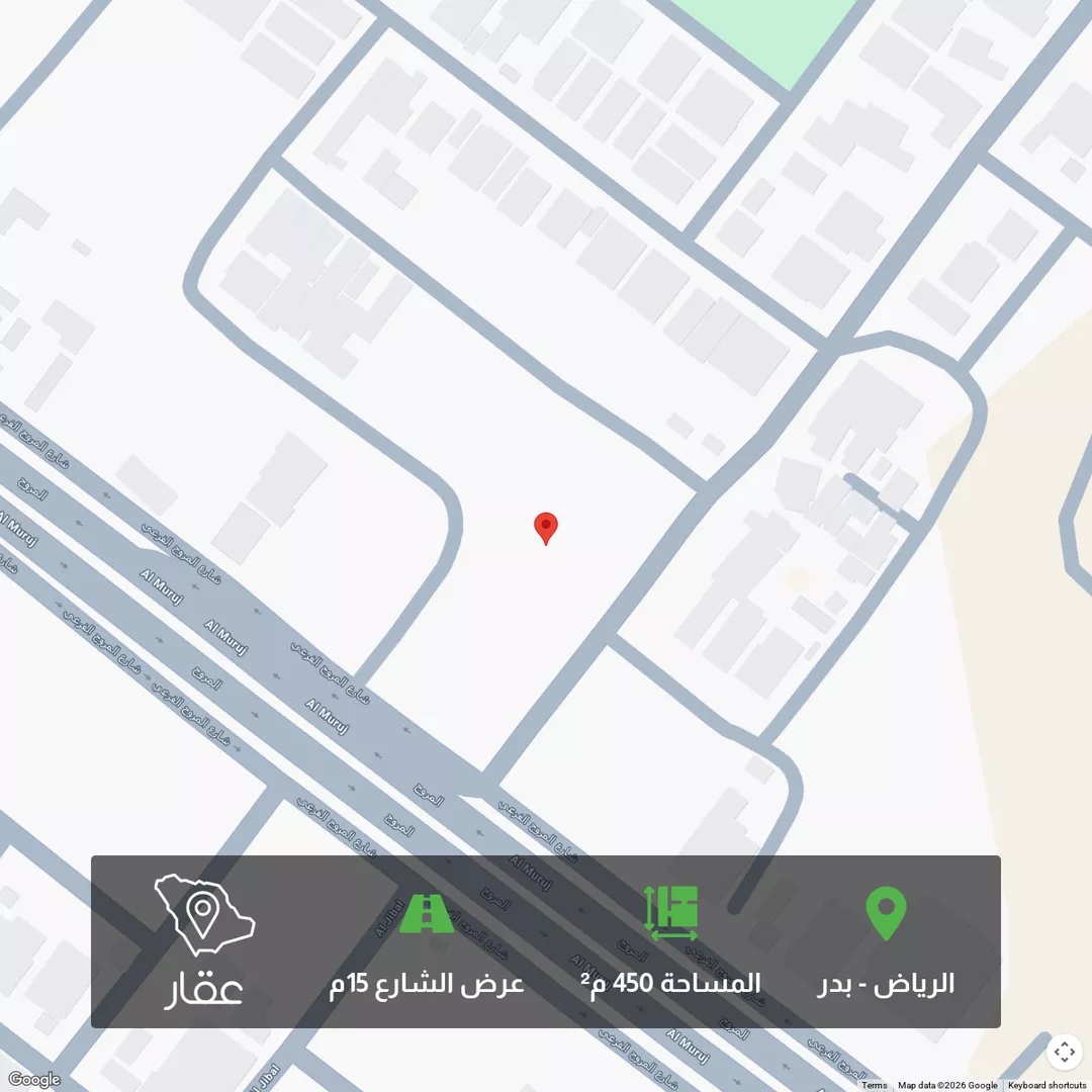 أرض للبيع في شارع أبي عامر الأشعري, حي بدر, مدينة الرياض, منطقة الرياض 1 صورة