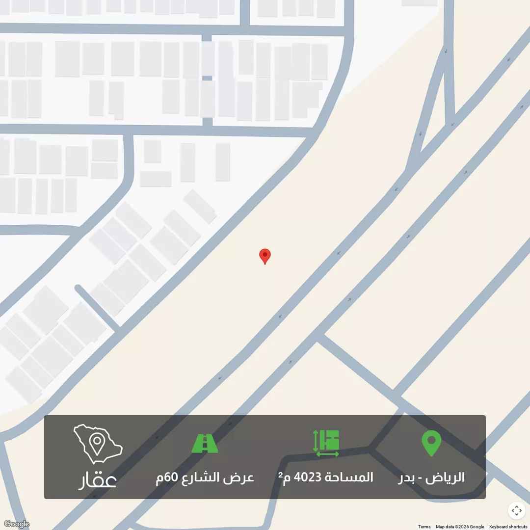 أرض للبيع في شارع الإمام البخاري, حي بدر, مدينة الرياض, منطقة الرياض 1 صورة