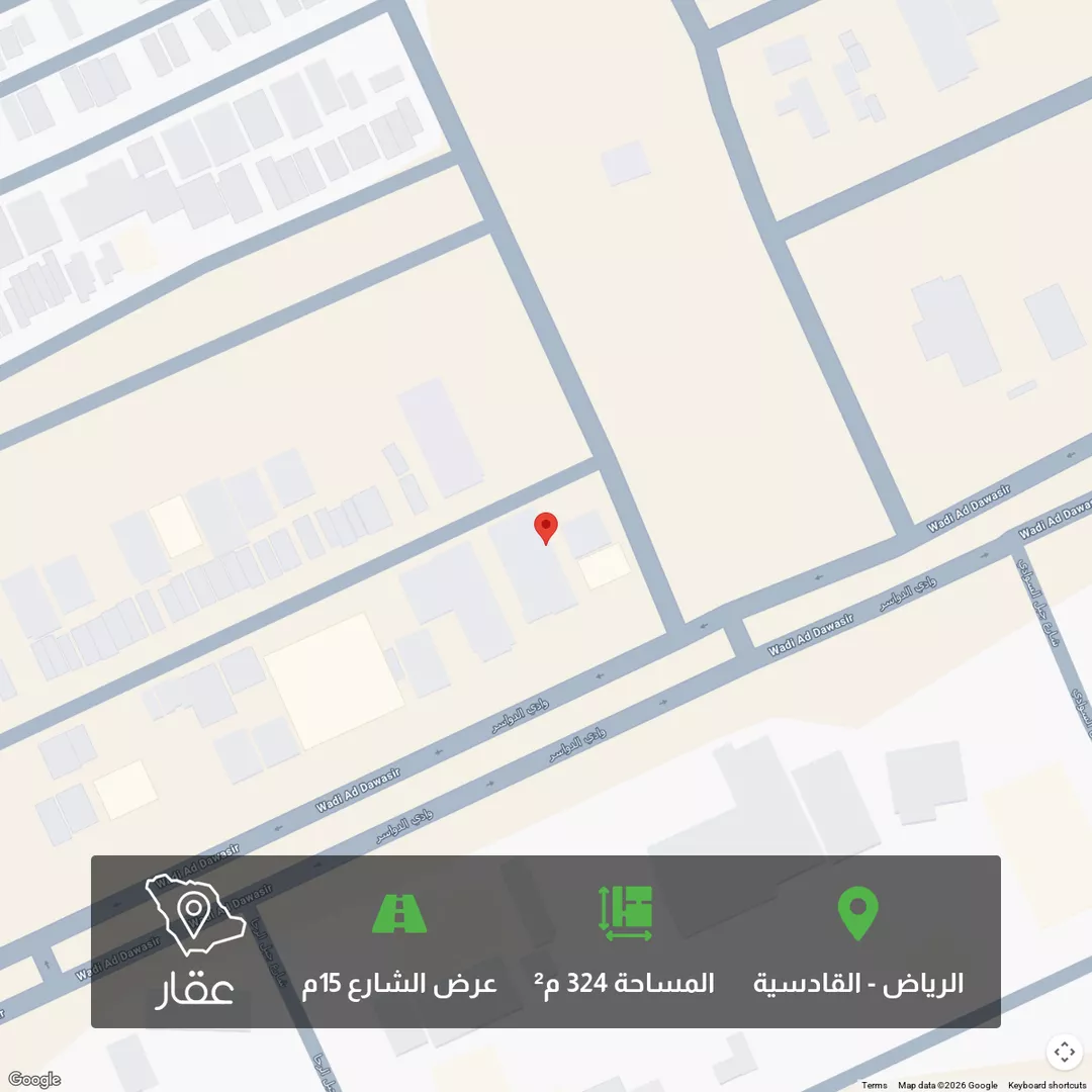 أرض للبيع في شارع وادي الجزيرة, حي القادسية, مدينة الرياض, منطقة الرياض 1 صورة