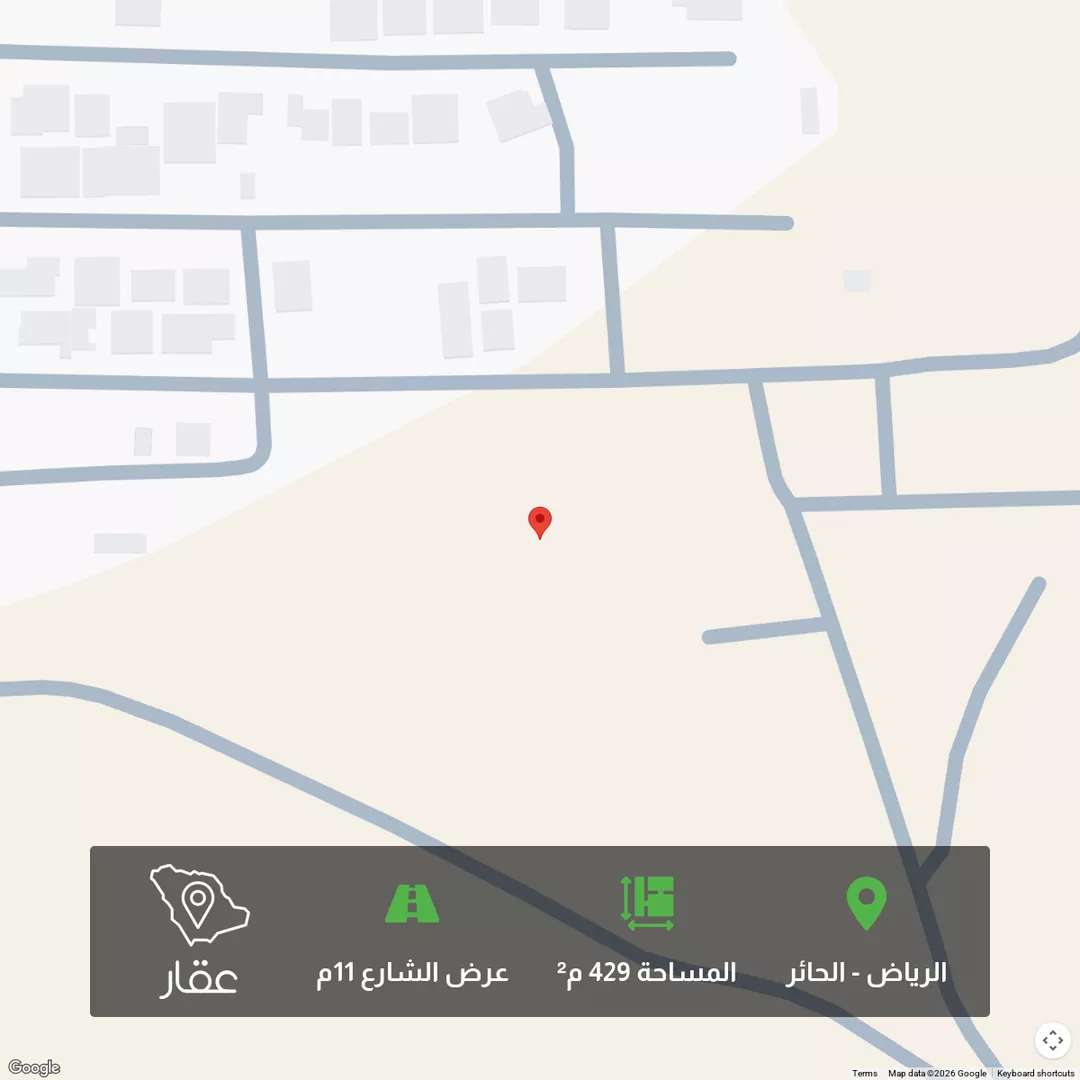 أرض للبيع في شارع وثيلان , حي الحائر, مدينة الرياض, منطقة الرياض 1 صورة