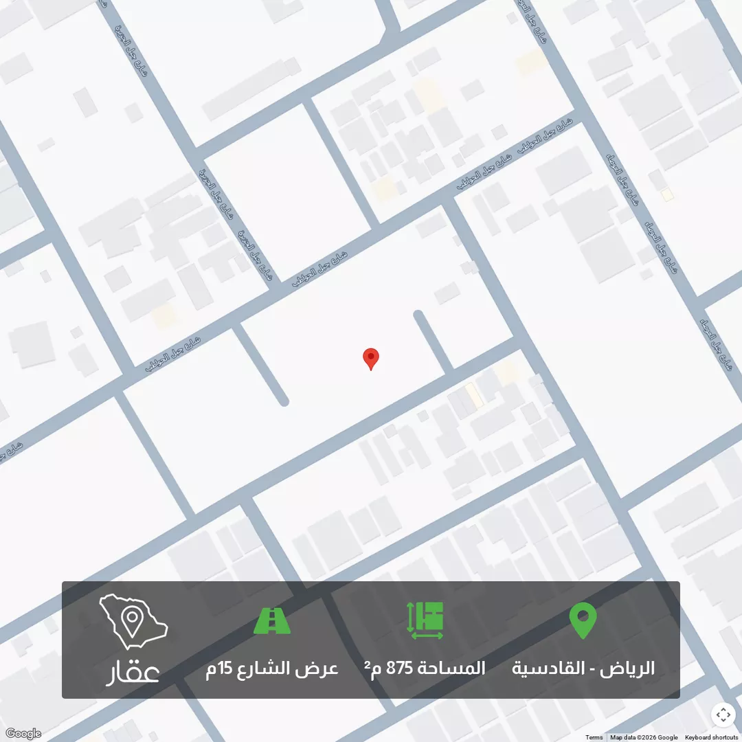 أرض للبيع في شارع جبل شمام, حي القادسية, مدينة الرياض, منطقة الرياض 1 صورة