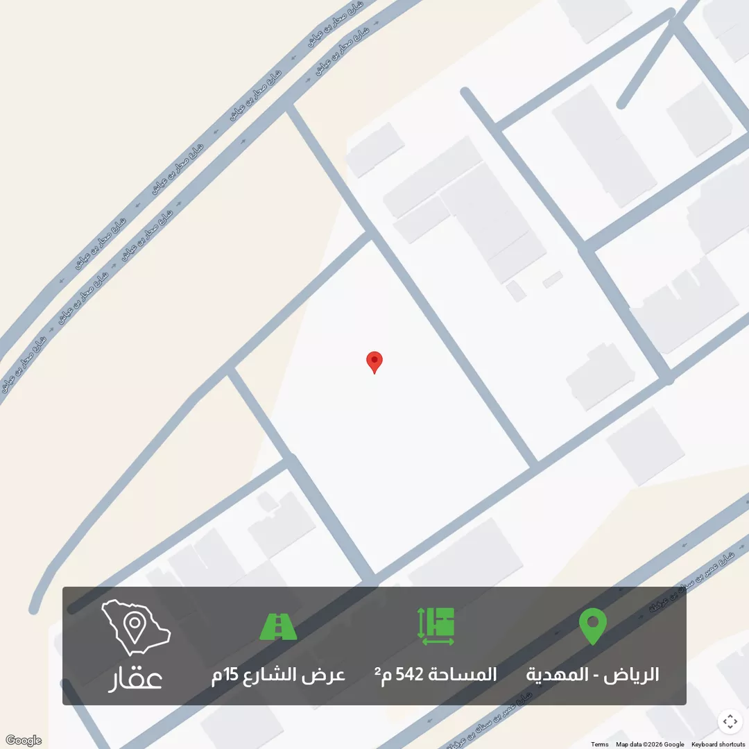 أرض للبيع في شارع علي بن القطاع ، حي المهدية ، الرياض ، منطقة الرياض 1 صورة